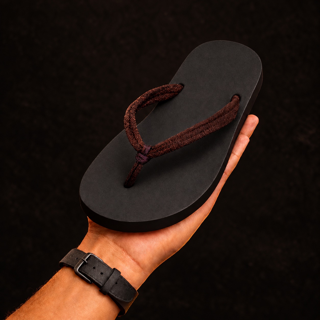 Mens Brown Knot Slippers