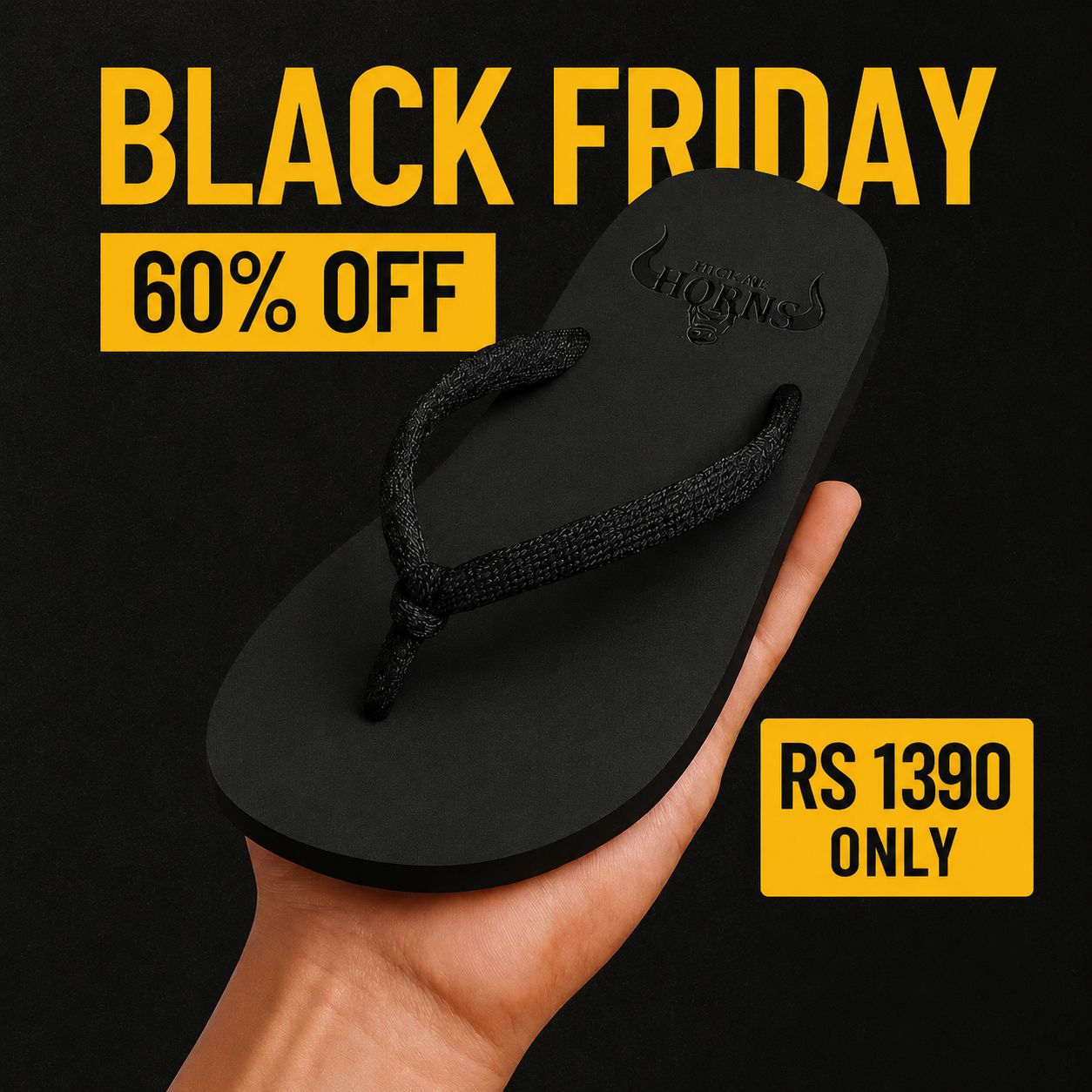 Mens Black Knot Slippers