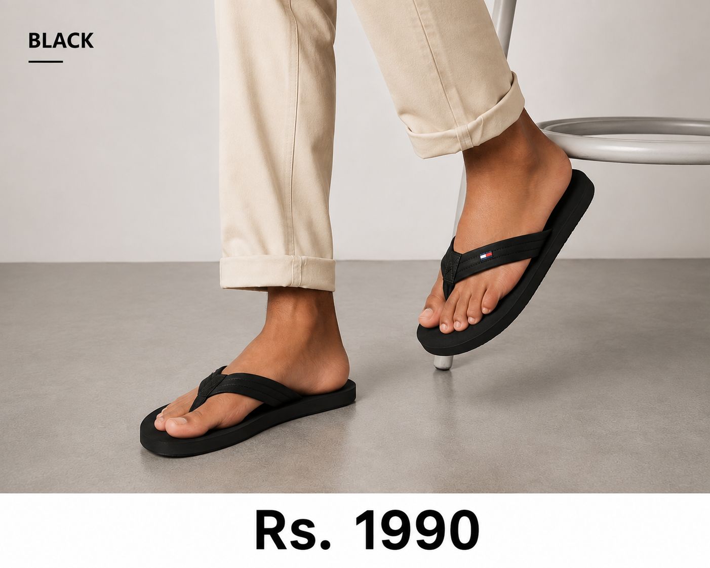 Tommy Black Slipper