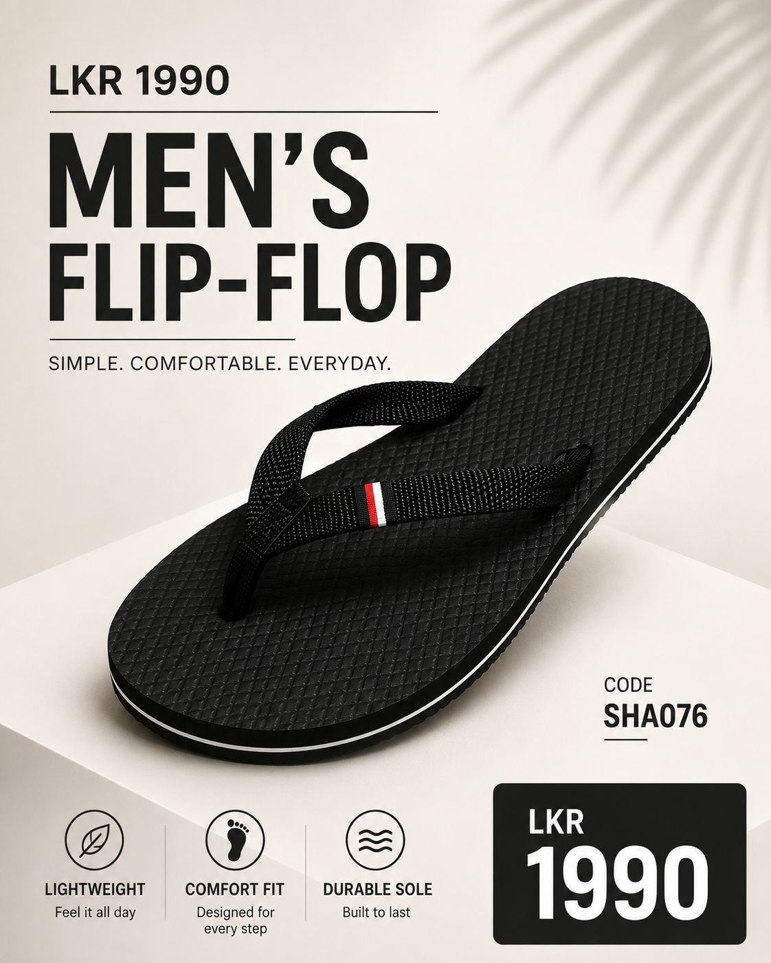 Black Tommy slipper 