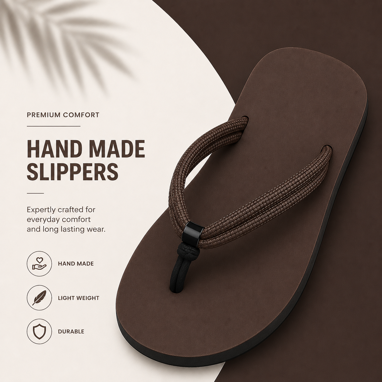 Brown Double Geta Slippers