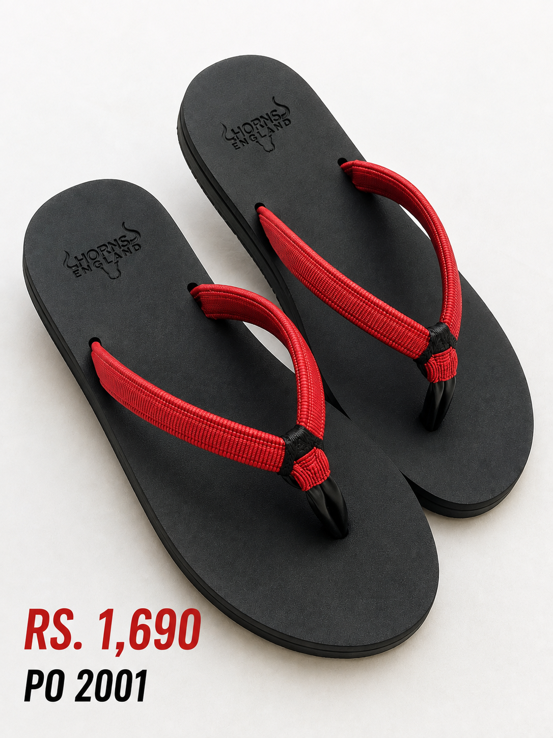 PO 2001 Red Strap Slippers