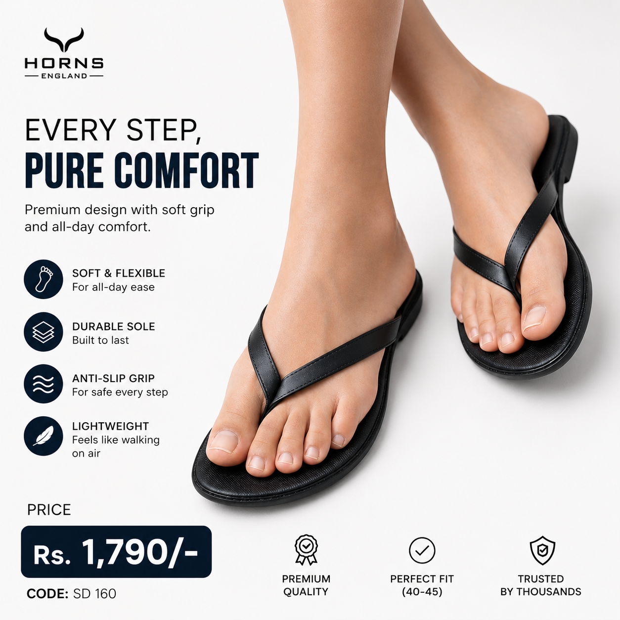 SD160 Black Comfort Slippers